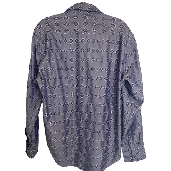 ROBERT Graham Luxury Dress Shirt Blue and White Pattern Size XL - Picture 2 of 10